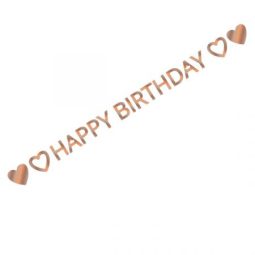 כרזת happy birthday רוז גולד נסיכות דיסני