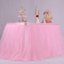 חצאית שולחן טול - ורוד