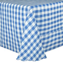 מפת שולחן משובצת - כחול לבן