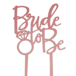 טופר אקרילי Bride to be רוז גולד