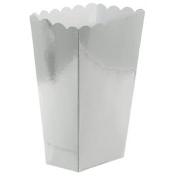 קופסאות פופקורן - כסף מטאלי