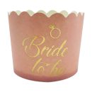 גביעי קאפקייקס Bride To Be - ורוד זהב