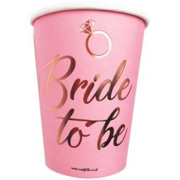 כוסות נייר חם/קר מסיבת רווקות רוז גולד