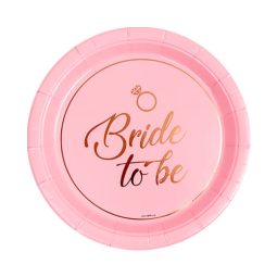 צלחות נייר קטנות מסיבת רווקות רוז גולד