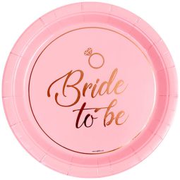 צלחות נייר גדולות מסיבת רווקות רוז גולד