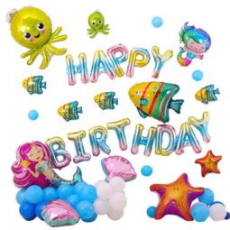 סט לעיצוב חדר יומולדת - בת הים צבעונית