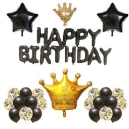 סט לעיצוב חדר יומולדת - שחור זהב