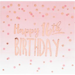 מפיות גדולות מסיבת רוז גולד גיל 16