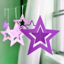 שרשרת תלייה כוכבים סגול גליטר