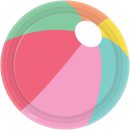 צלחות נייר כדור ים צבעוני