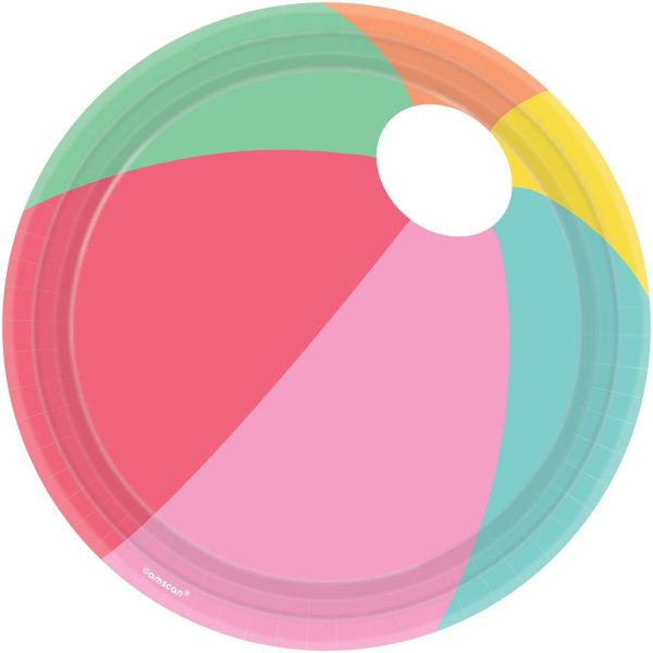 צלחות נייר כדור ים צבעוני