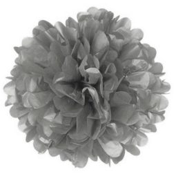 פונפון נייר לקישוט - כסף