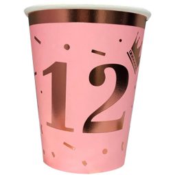 כוסות נייר חם/קר בת מצווה רוז גולד