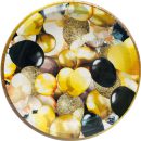 צלחות נייר גדולות בלונים שחור זהב