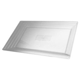 מגש מדורג מלבני כסף מנצנץ - גדול