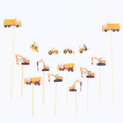 קיסמי קישוט לעוגה - מסיבת טרקטורים