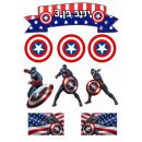 תמונה אכילה דמויות קפטן אמריקה לעוגה 2