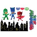 תמונה אכילה דמויות כוח פי ג'יי לעוגה 1