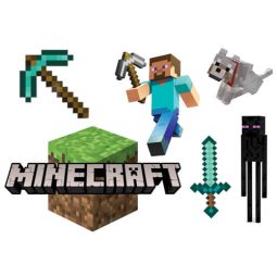 תמונה אכילה דמויות מיינקראפט לעוגה 1