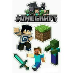 תמונה אכילה דמויות מיינקראפט לעוגה 3