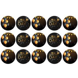 דף לקאפקייקס בלונים שחור זהב