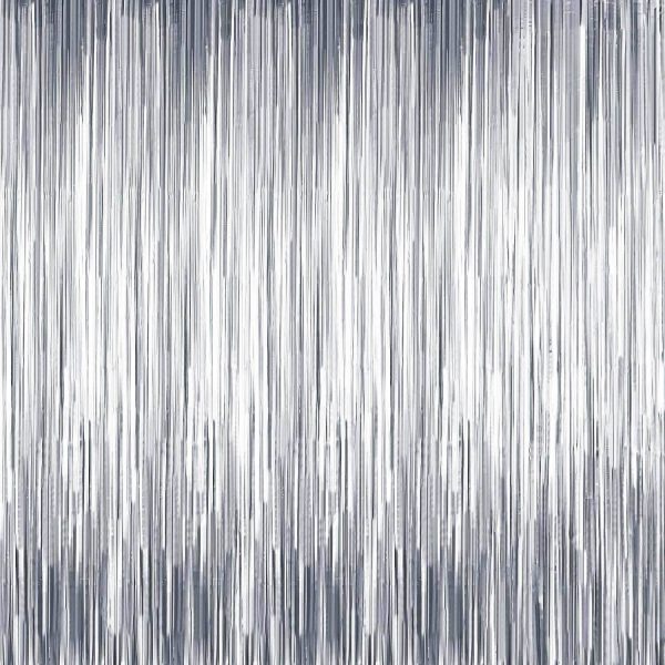 וילון פרנזים מטאלי - כסף