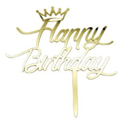 טופר אקרילי happy birthday כתר זהב
