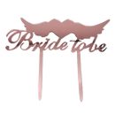 טופר אקרילי Bride to be אהבה מנצחת רוז גולד