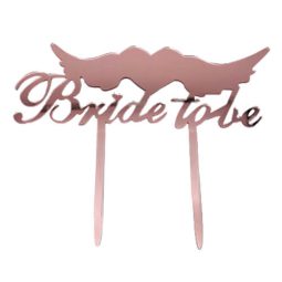 טופר אקרילי Bride to be אהבה מנצחת רוז גולד