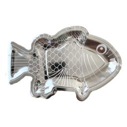 צלחת נייר דג כסף