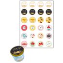 צנצנות עם מדבקות עגולות לעיצוב ראש השנה