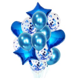 סט בלונים כחול בשילוב קונפטי
