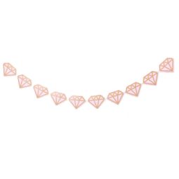 שרשרת תלייה יהלומים ורוד זהב