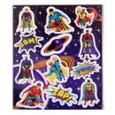 דף מדבקות גיבורי על