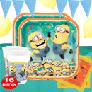חבילת יום הולדת המיניונים 16 מוזמנים