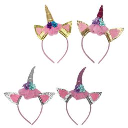 קשת חד קרן מטאלי עם פרחים - מגוון