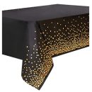 מפת שולחן שחור - קונפטי זהב מטאלי