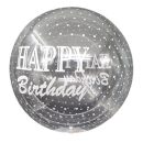 בלון באבל נקודות שקוף - Happy birthday