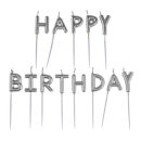 נרות קיסמים happy birthday - כסף