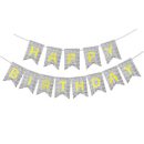 שרשרת אותיות happy birthday הולוגרפי - כסף