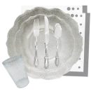 שולחן חג וינטג' פרימיום כסף מנצנץ 10 אורחים