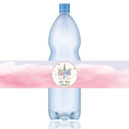 מדבקות לבקבוקים חד קרן פרחוני