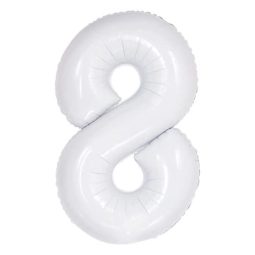 בלון הליום ענק לבן מט ספרה 8
