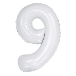 בלון הליום ענק לבן מט ספרה 9