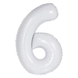 בלון הליום ענק לבן מט ספרה 6