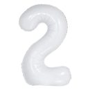 בלון הליום ענק לבן מט ספרה 2