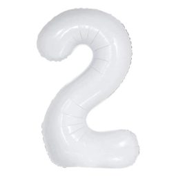 בלון הליום ענק לבן מט ספרה 2