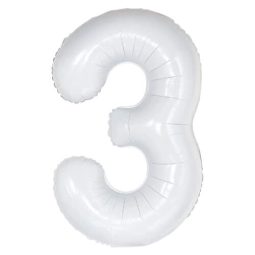 בלון הליום ענק לבן מט ספרה 3