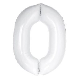 בלון הליום ענק לבן מט ספרה 0