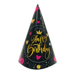 כובע מסיבה happy birthday שחור